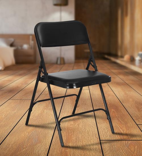 Clark Metal Folding Chair (Black) | HOMEGENIC.