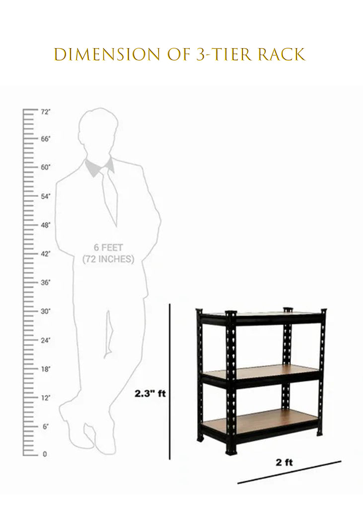 Homegenic Boltless Multi Purpose Adjustable Rack with Laminated Engineered Wood Shelves | HOMEGENIC.