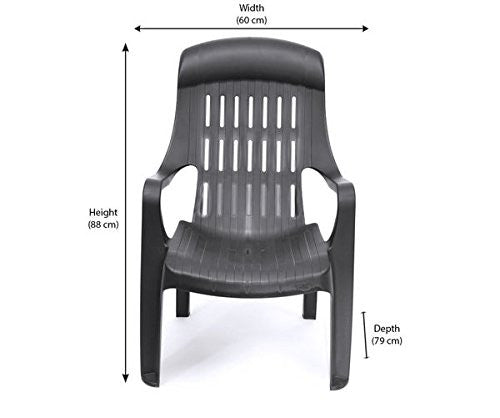 Nilkamal Weekender Relax Chair (Black) - Set of 4 pcs | HOMEGENIC.