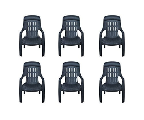 Nilkamal Weekender Relax Chair (Black) - Set of 6 pcs | HOMEGENIC.