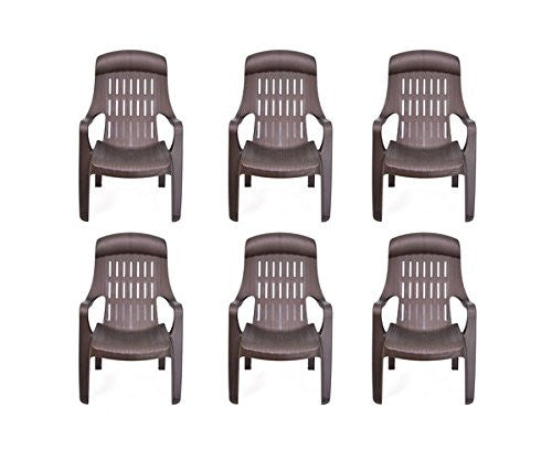 Nilkamal Weekender Relax Chair (Brown) - Set of 6 pcs | HOMEGENIC.