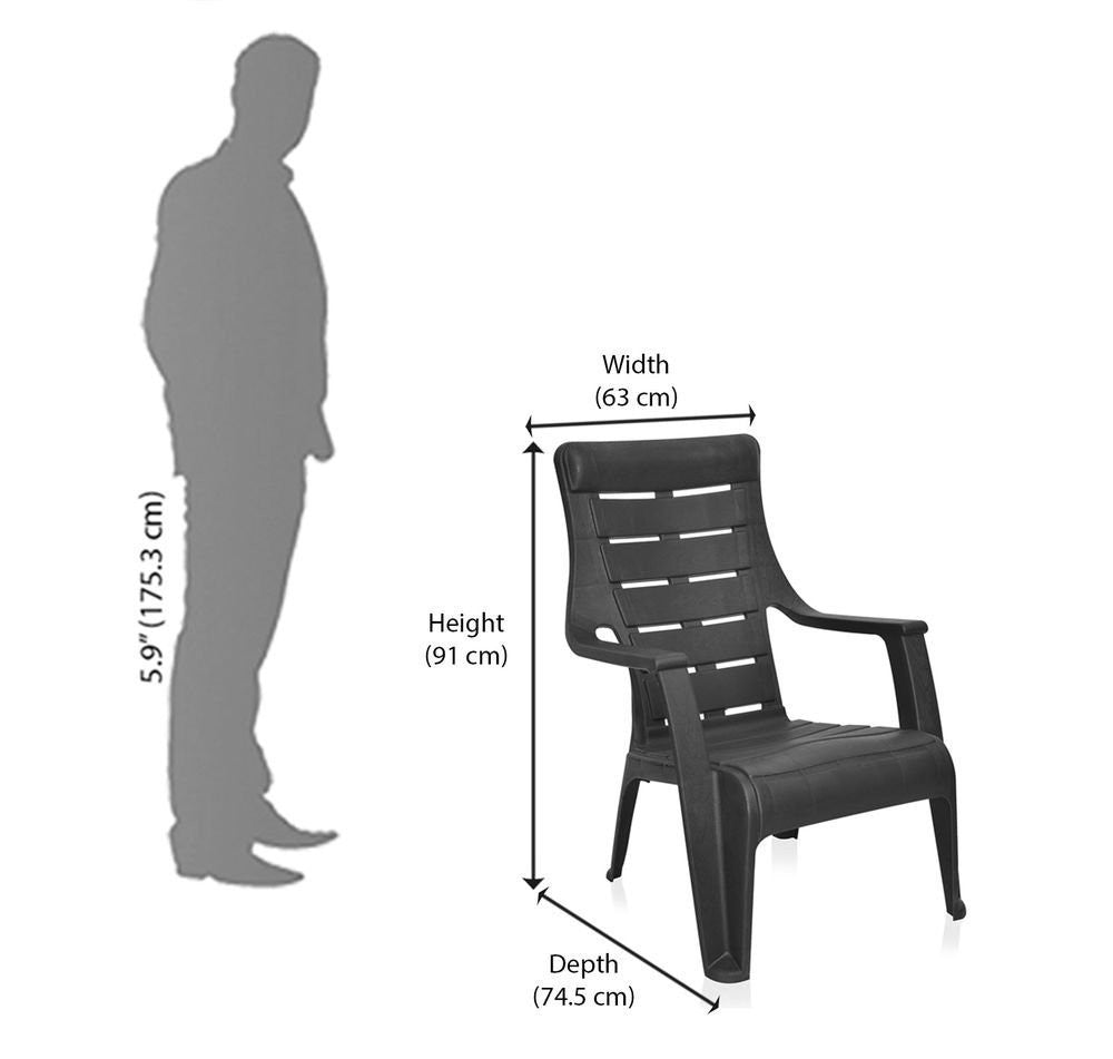 Nilkamal Sunday Garden Chair (Iron Black) | HOMEGENIC.