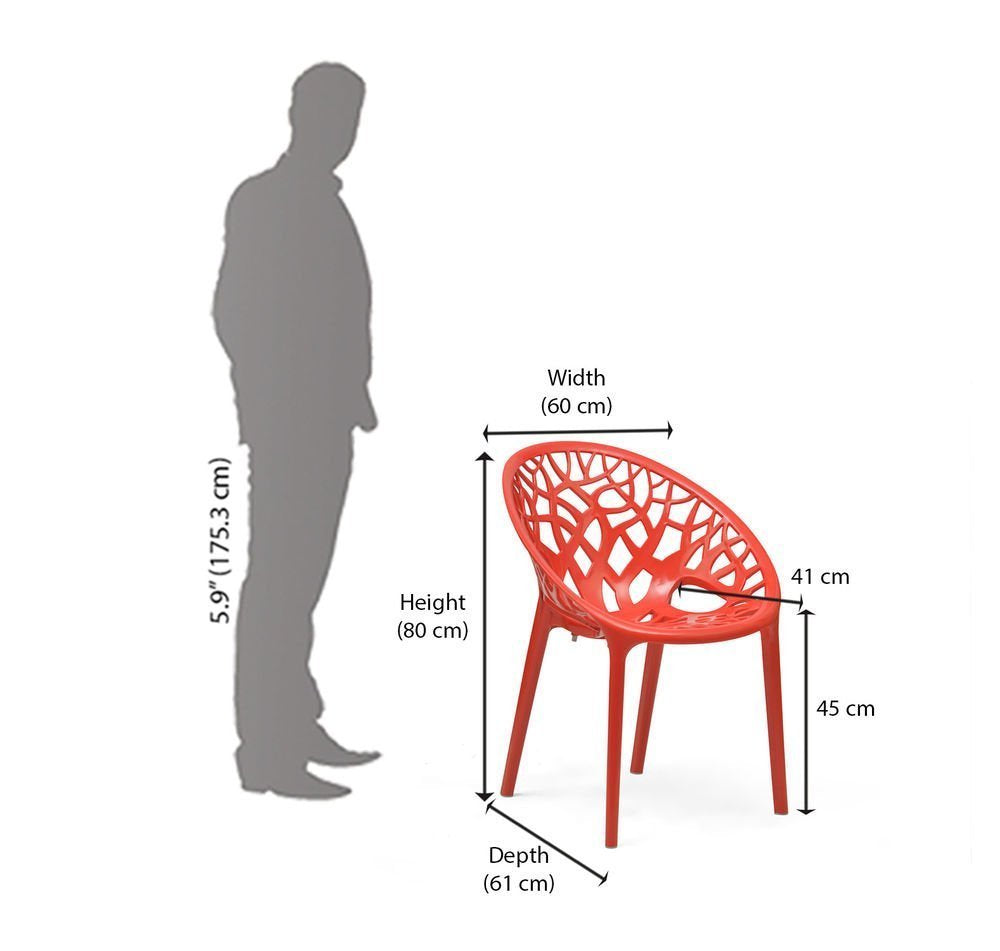 Nilkamal Crystal PP Chairs (Red Color) | HOMEGENIC.