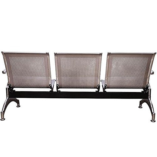 Nilkamal Italia 3 Seater Bench Reception Chair (Silver) | HOMEGENIC.