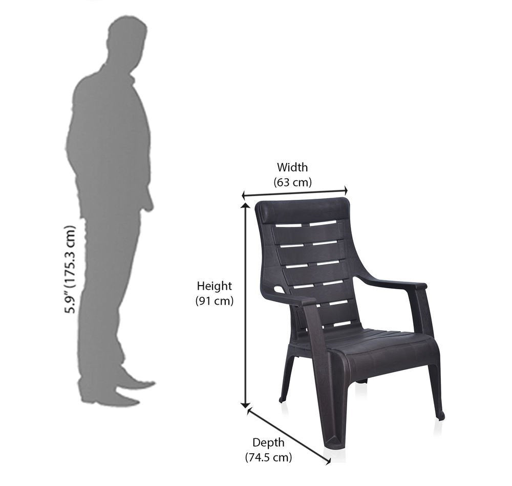 Nilkamal Sunday Garden Chair, Set of 4 (Weather Brown) | HOMEGENIC.