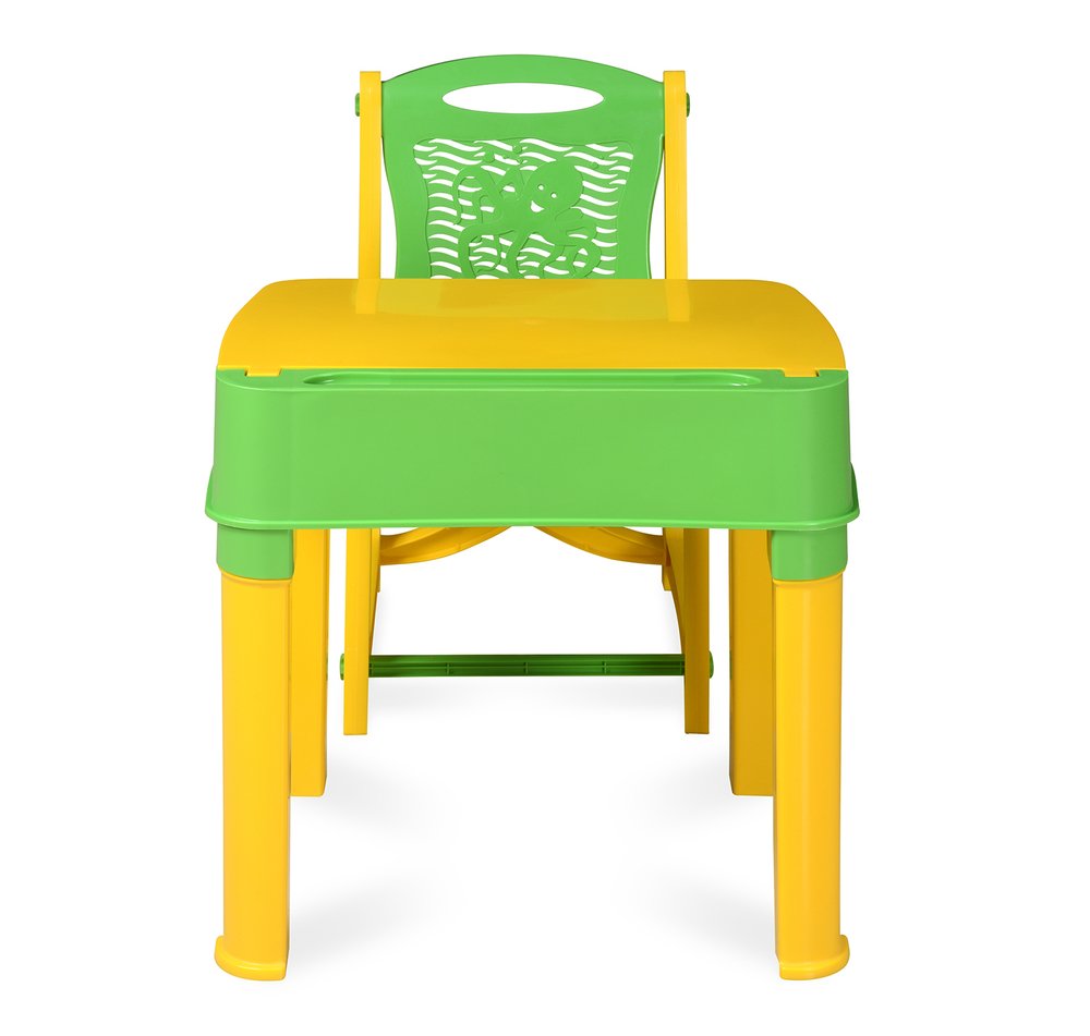 Nilkamal Apple Junior Study Table Set -Yellow And Green | HOMEGENIC.