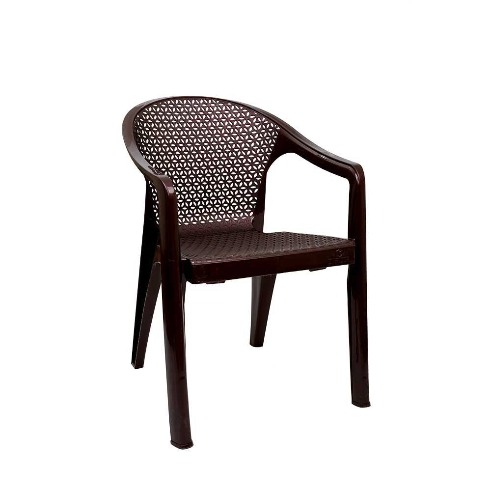 Italica Oxy Chair with Coffee Table (Brown) - Set of 4 Chairs | HOMEGENIC.