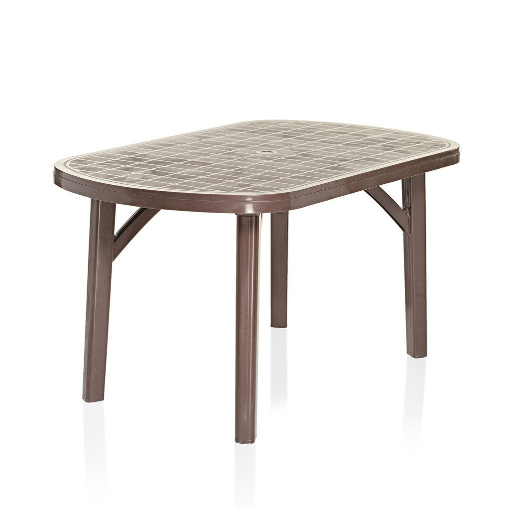 Varmora Desire 6 Seater Dining Table Brown Color | HOMEGENIC.
