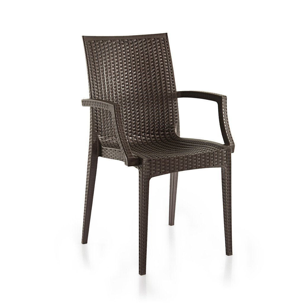 Varmora Designer Chair Set of 2 (Club Handle - Brown) | HOMEGENIC.