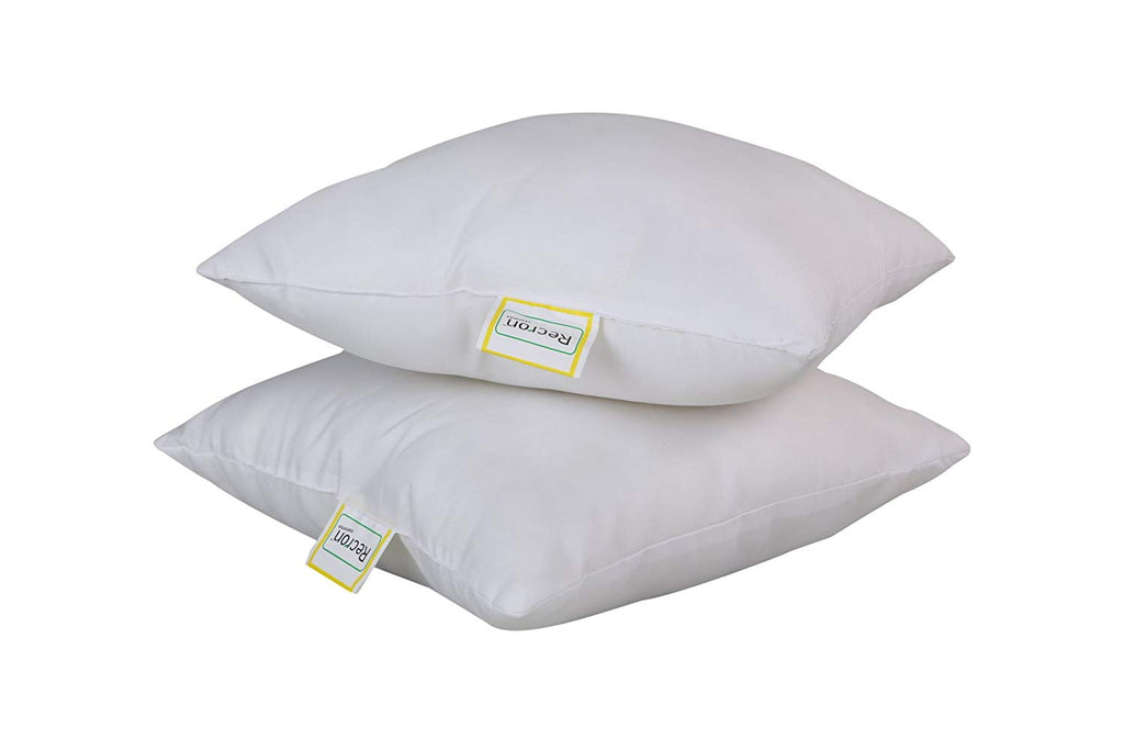Recron Certified Paradise Microfiber Cushions 16 x 16 inch, White - Set of 5 | HOMEGENIC.