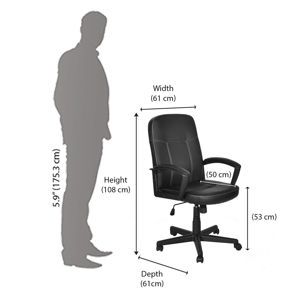 Nilkamal Mayor Mid Back Office Chair (Black) | HOMEGENIC.