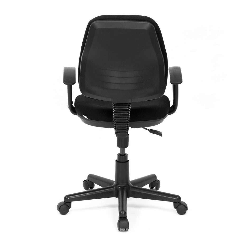 Nilkamal Mars Mid Back Ergonomic Fabric Chair (Black) | HOMEGENIC.