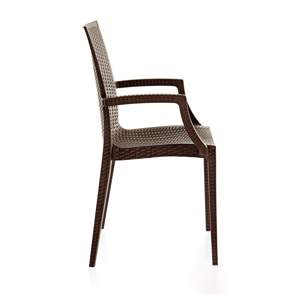 Varmora Designer Chair Set of 2 (Club Handle - Brown) | HOMEGENIC.