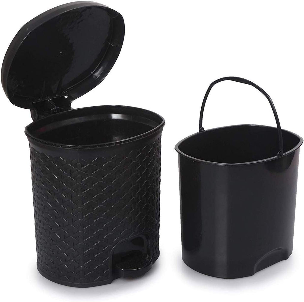 Nilkamal Dustbin for Home, Kitchen, Restaurant Rattan Design with Paddle- 12 Ltr | HOMEGENIC.