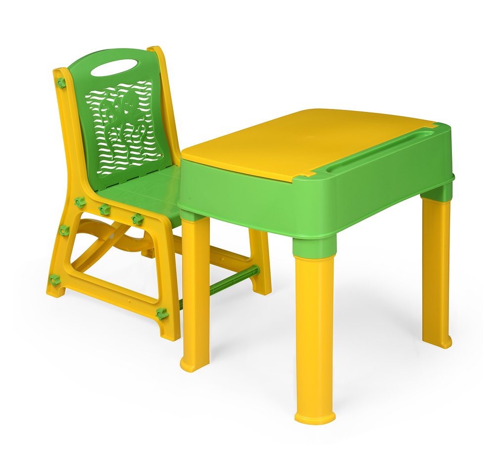 Nilkamal Apple Junior Study Table Set -Yellow And Green | HOMEGENIC.