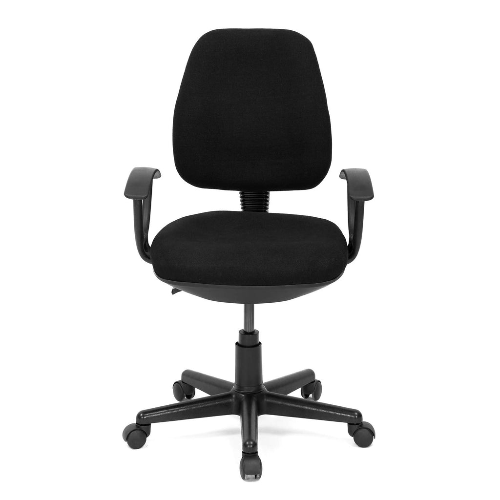 Nilkamal Mars Mid Back Ergonomic Fabric Chair (Black) | HOMEGENIC.