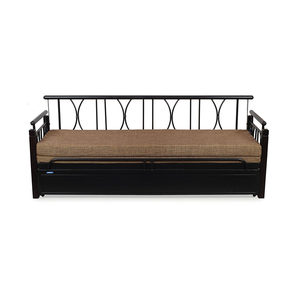 Nilkamal Flint Two Seater Sofa cum Bed (Black) | HOMEGENIC.