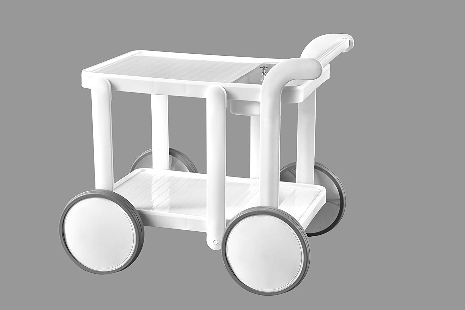 Italica Food Serving Trolley (Glossy Finish, White) | HOMEGENIC.