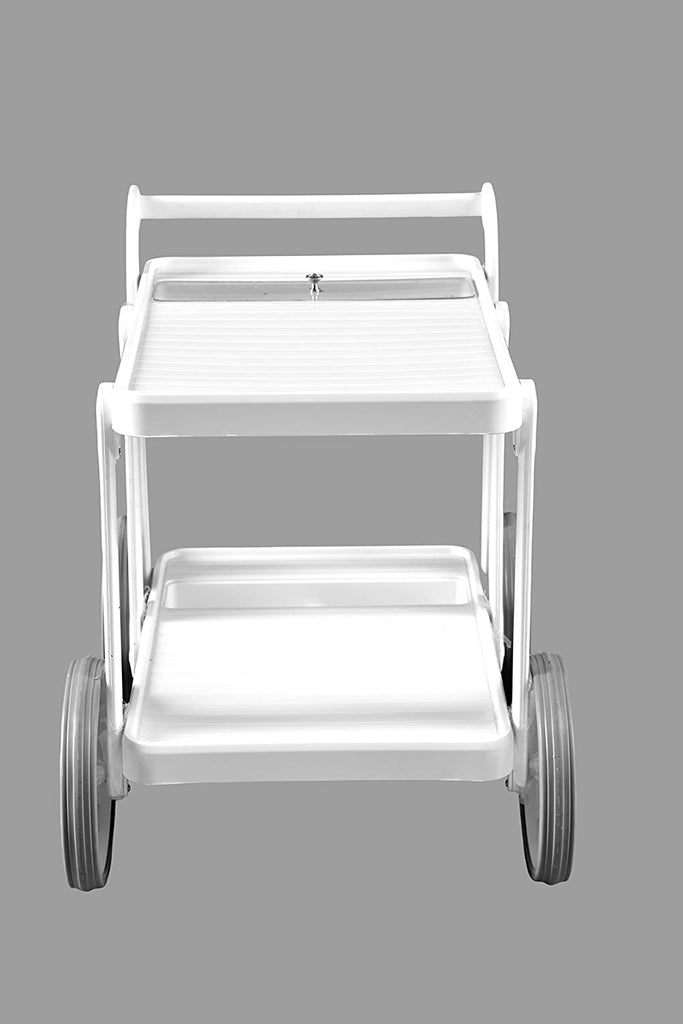 Italica Food Serving Trolley (Glossy Finish, White) | HOMEGENIC.
