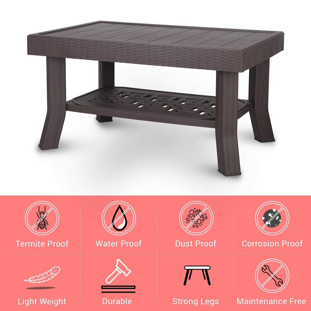 Varmora Texas Coffee Table Set (1+4) Black | HOMEGENIC.