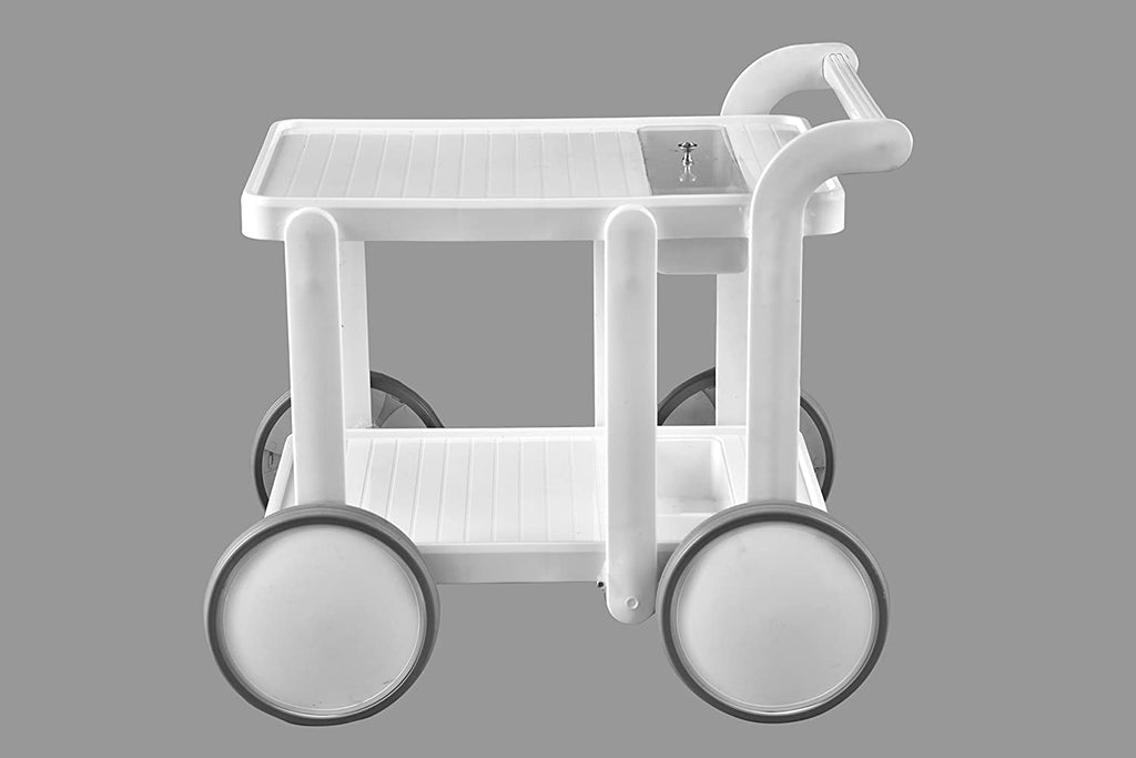 Italica Food Serving Trolley (Glossy Finish, White) | HOMEGENIC.