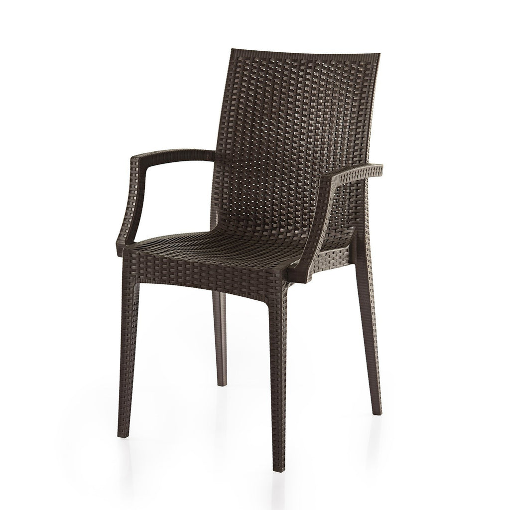 Varmora Designer Chair Set of 2 (Club Handle - Brown) | HOMEGENIC.