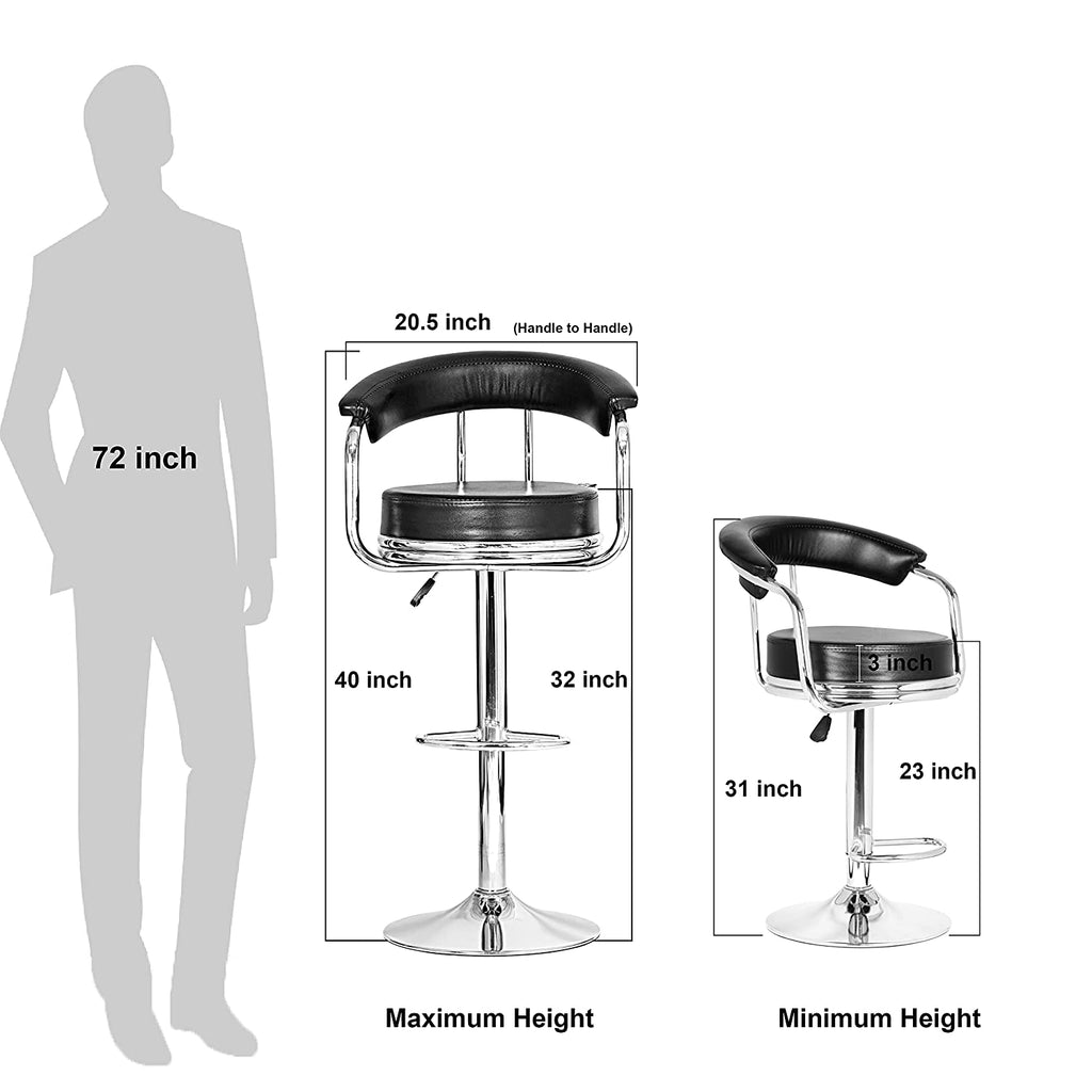 Magnum Bar Stool for Kitchen/Office/Bar (Black) | HOMEGENIC.