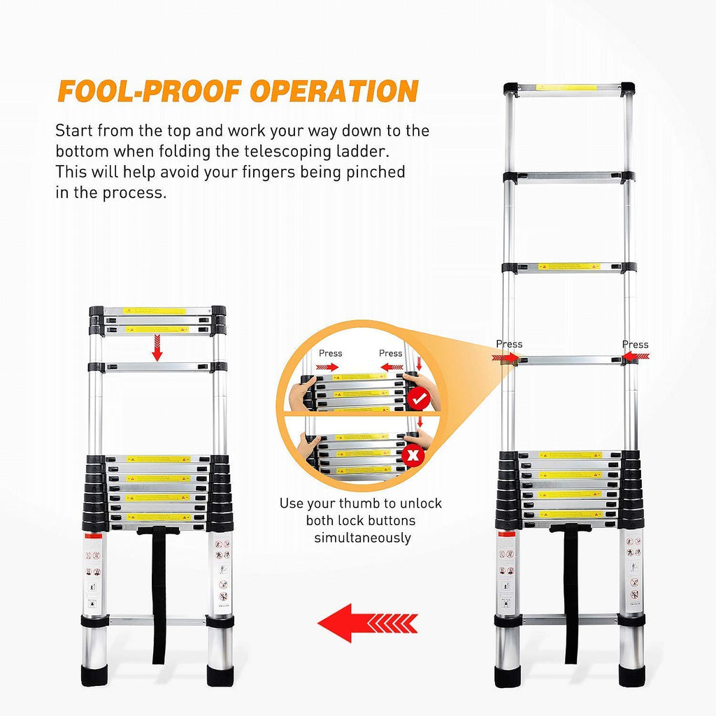 Homegenic Telescopic Folding Aluminium Ladder | HOMEGENIC.