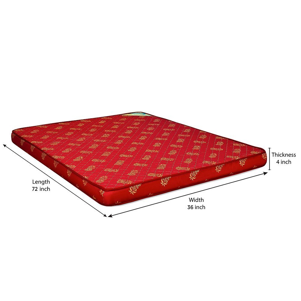 Nilkamal Value+ 4-inch Single Size Foam Mattress (Maroon, 72x72x4) | HOMEGENIC.