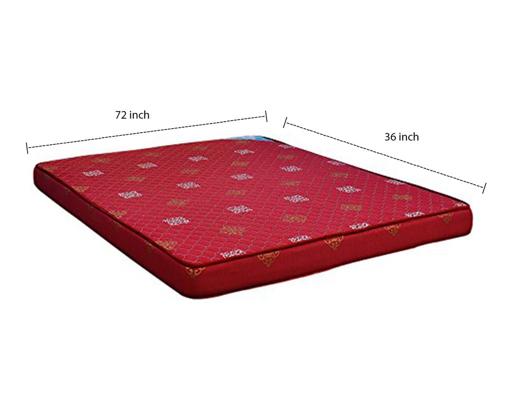 Nilkamal Sneham XL 5-inch Single Size Mattress (Maroon, 72x36x5) | HOMEGENIC.