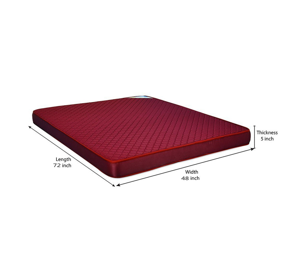 Nilkamal Executive 5-inch Double Size Foam Mattress (Maroon, 72x48x5) | HOMEGENIC.