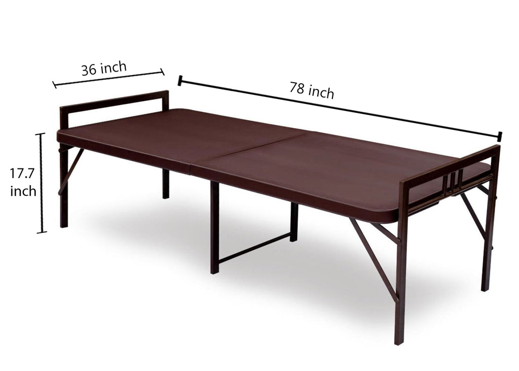 Supreme Smart Folding Bed for Guest with Powder Coating Paint (Brown) | HOMEGENIC.