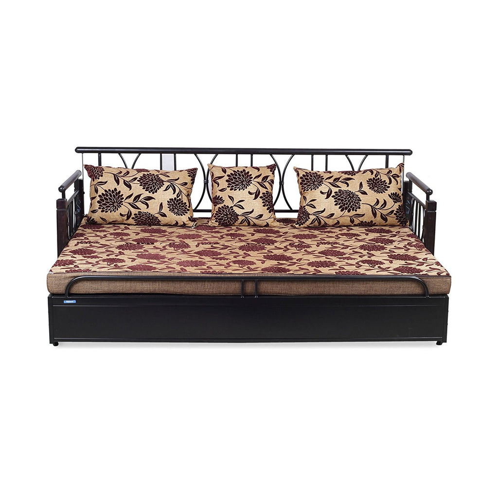 Nilkamal Flint Two Seater Sofa cum Bed (Black) | HOMEGENIC.