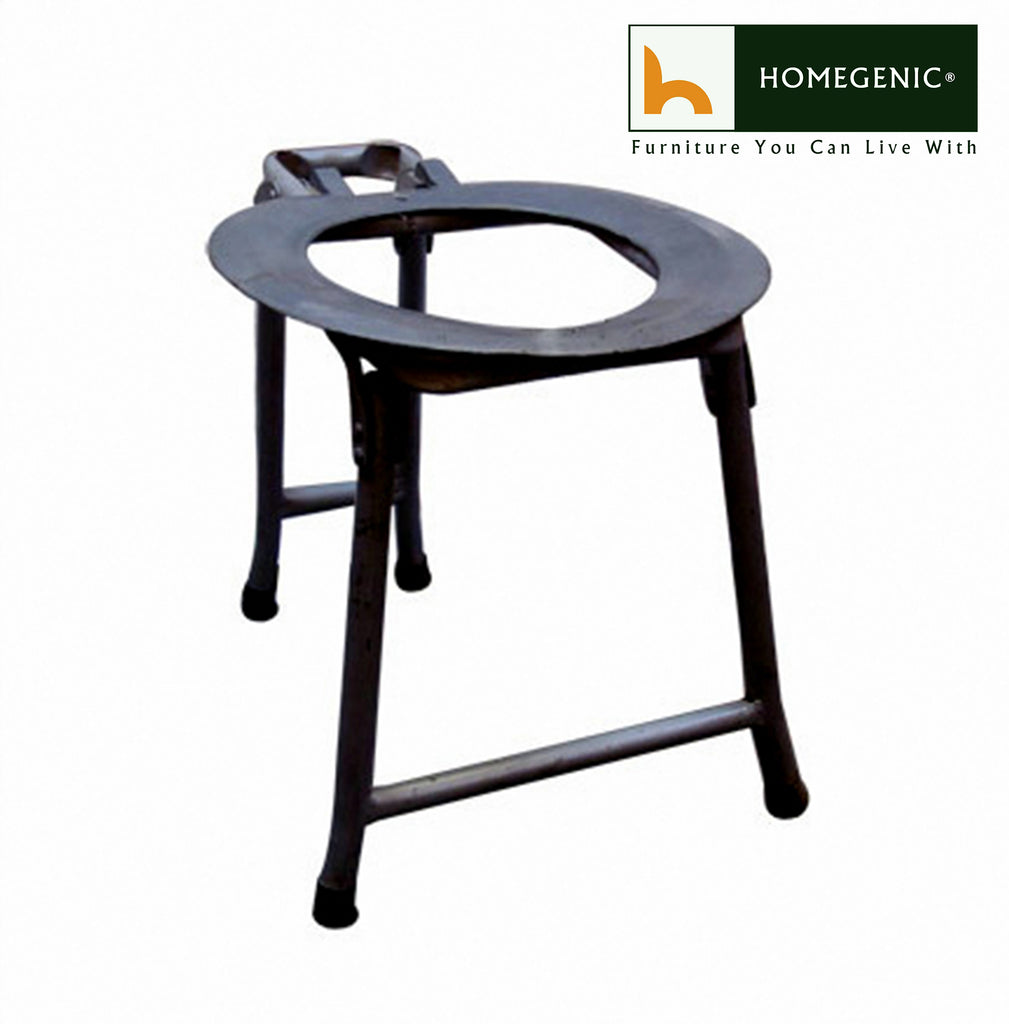 Folding Commode Chair for Adult & Patients (Silver or Black) | HOMEGENIC.