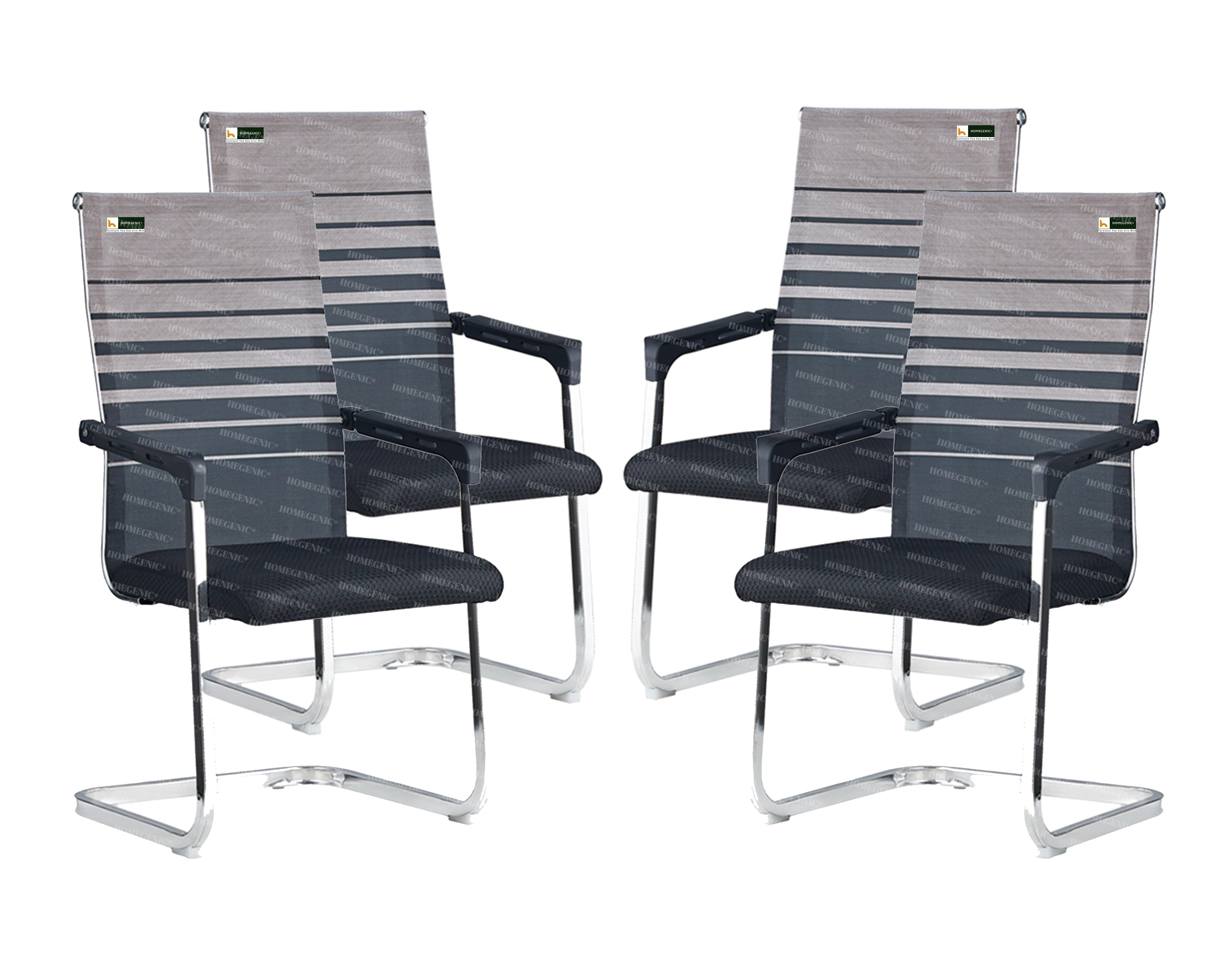 Homegenic S Type Cantilever Mesh Office Visitor Chairs Stainless