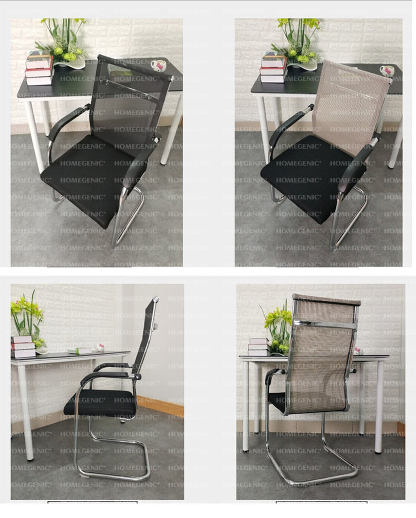 Homegenic S Type Cantilever Mesh Office Visitor Chairs (Stainless Steel) | HOMEGENIC.
