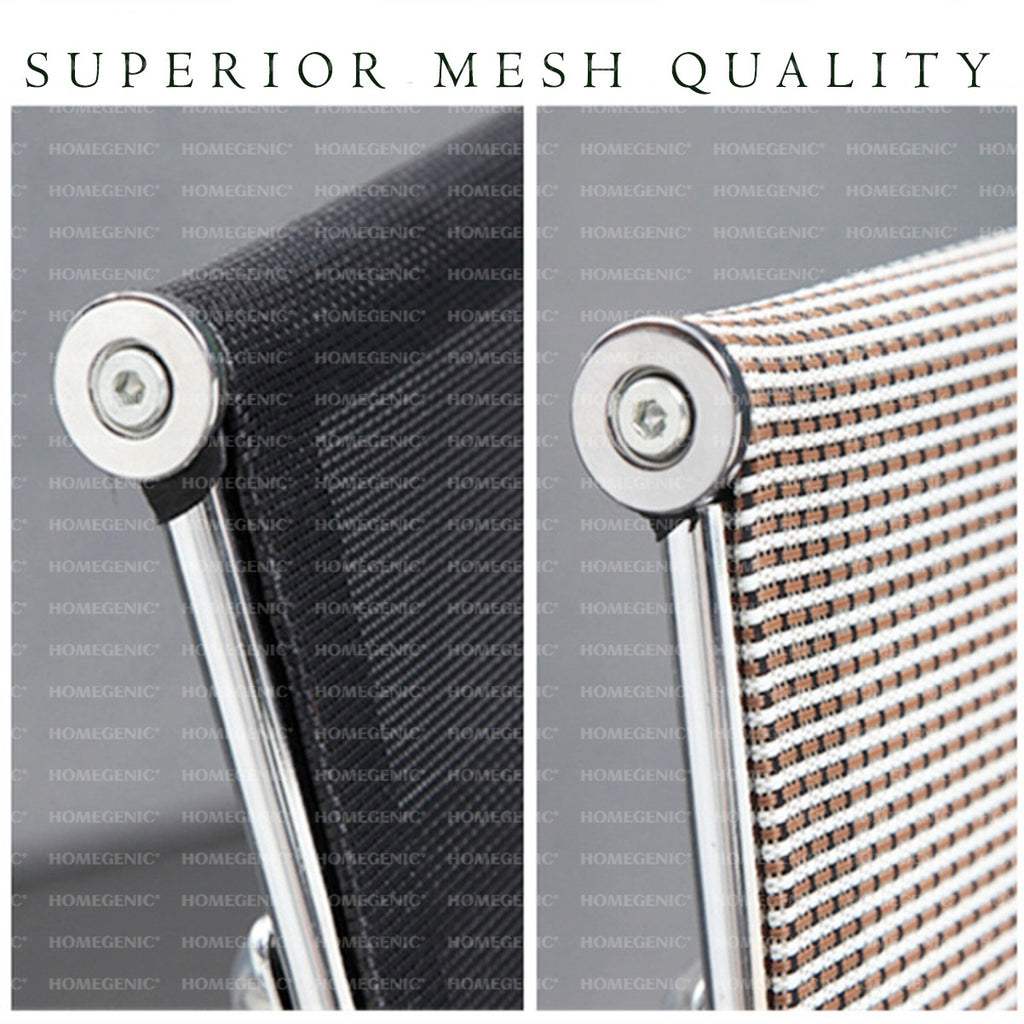 Homegenic S Type Cantilever Mesh Office Visitor Chairs (Stainless Steel) Rectangular Pipe | HOMEGENIC.