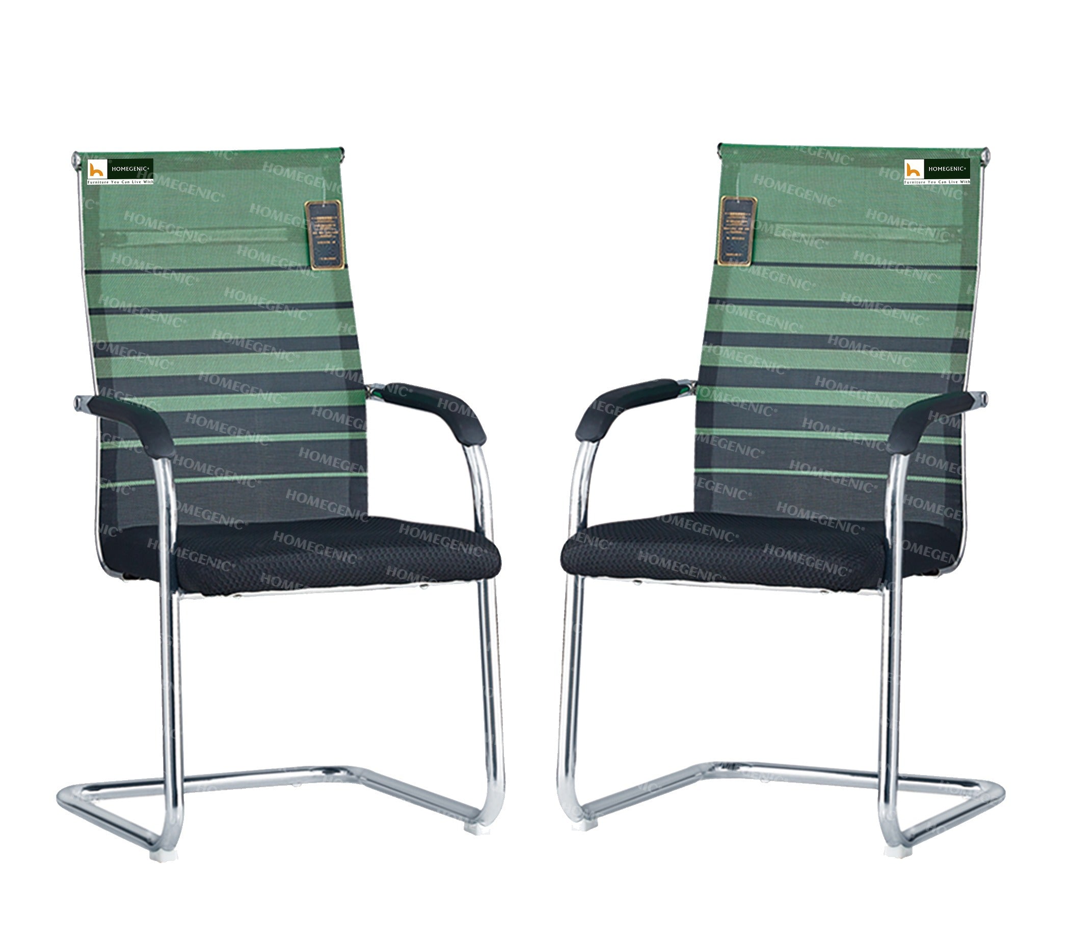 Homegenic S Type Cantilever Mesh Office Visitor Chairs (Stainless Steel) | HOMEGENIC.