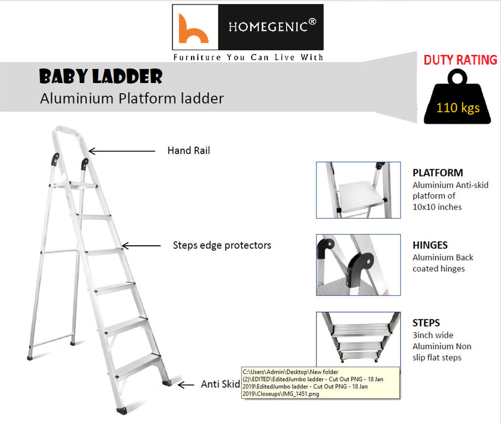 Carbon Aluminium Ladder with Anodized Technology | HOMEGENIC.