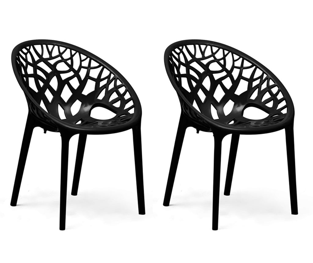 Nilkamal Crystal PP Chairs (Black Color) | HOMEGENIC.