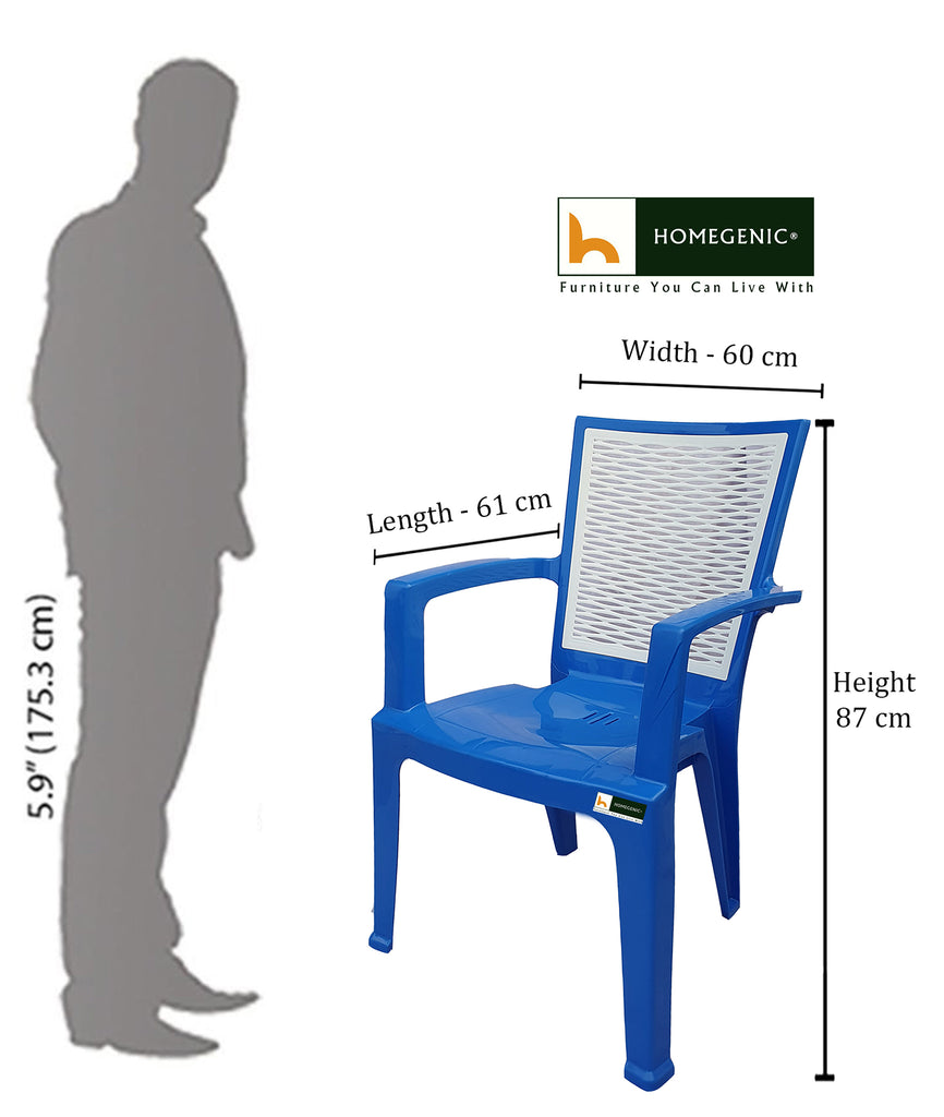 Homegenic River Plastic High Back Chair (Super Glossy Finish) | HOMEGENIC.