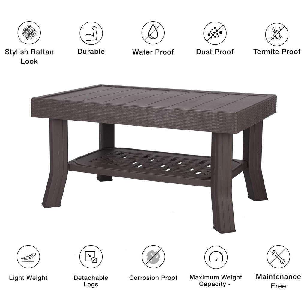 Varmora Texas Coffee Table Set (1+4) Black | HOMEGENIC.