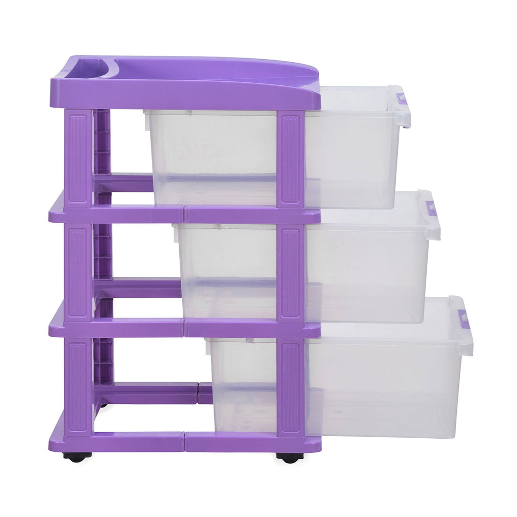 Nilkamal Chester 23 Plastic Free Standing Chest of Drawers (Violet & Transparent) | HOMEGENIC.