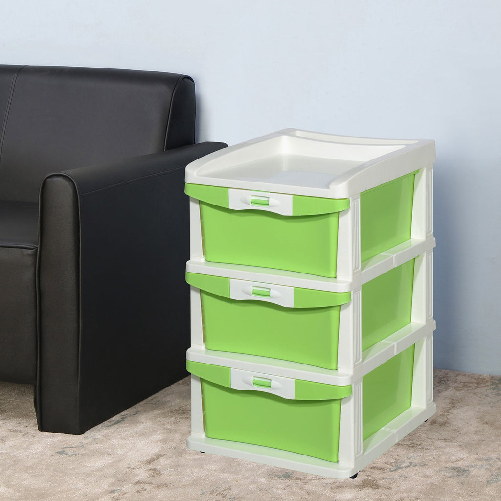 Nilkamal Chester 23 Plastic Free Standing Chest of Drawers (Pastel Green) | HOMEGENIC.