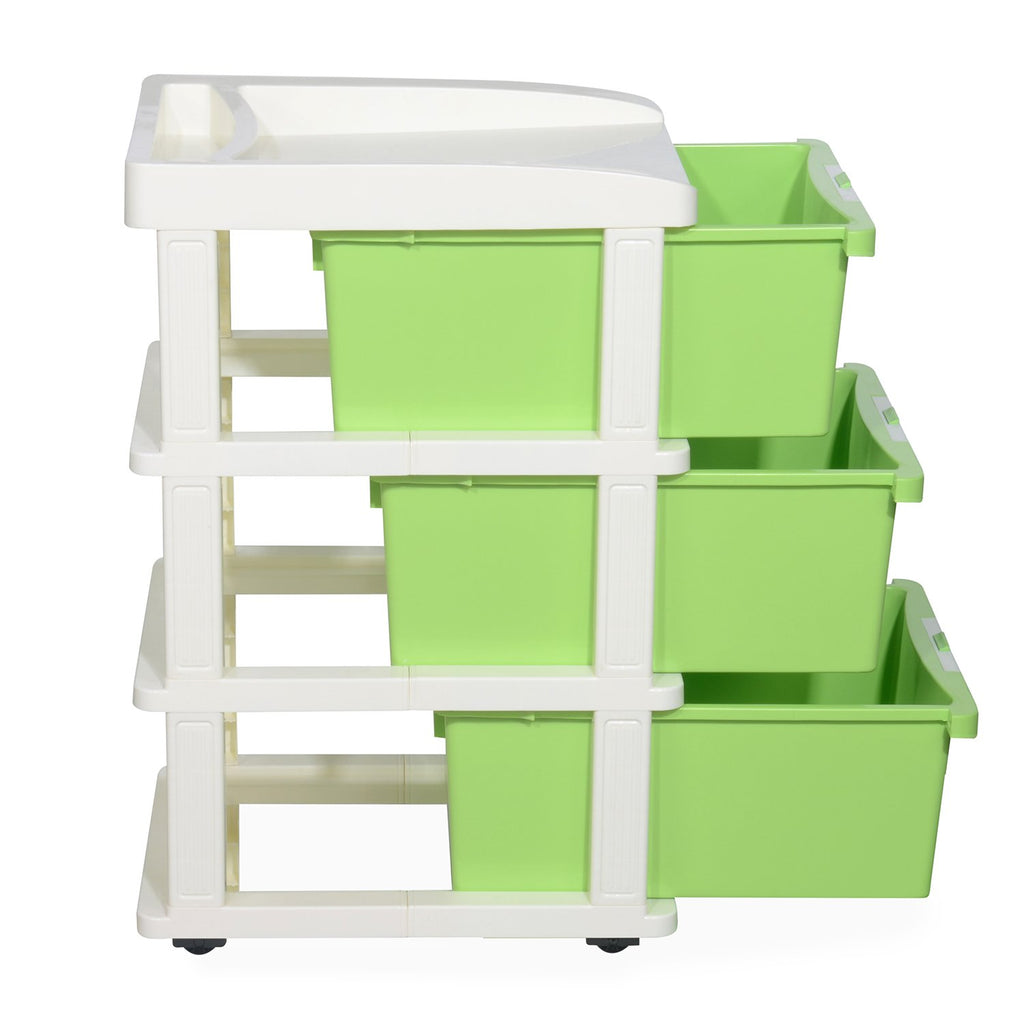 Nilkamal Chester 23 Plastic Free Standing Chest of Drawers (Pastel Green) | HOMEGENIC.