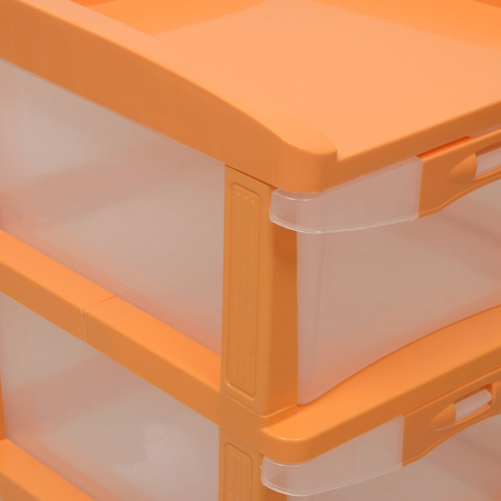 Nilkamal Chester 23 Plastic Free Standing Chest of Drawers (Orange) | HOMEGENIC.