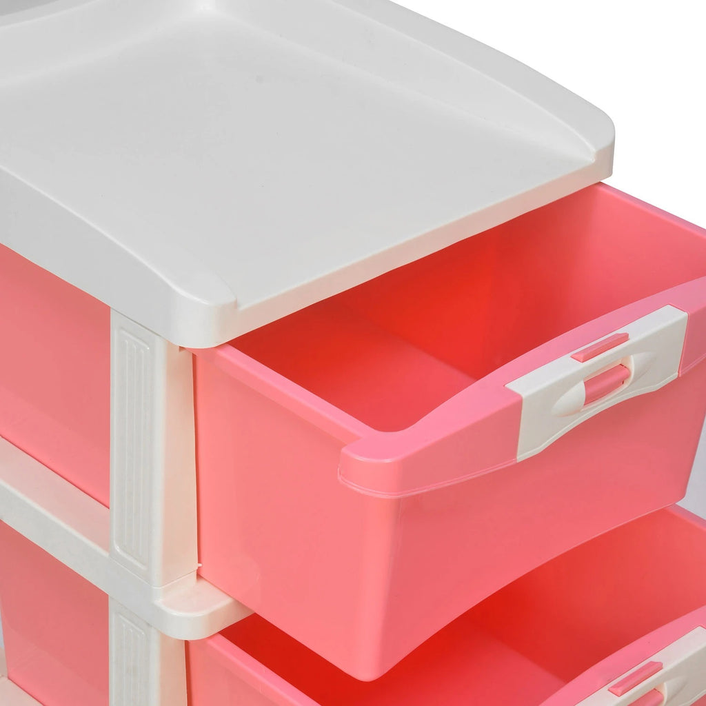 Nilkamal Chester 24 Plastic Free Standing Chest of Drawers (Pink) | HOMEGENIC.