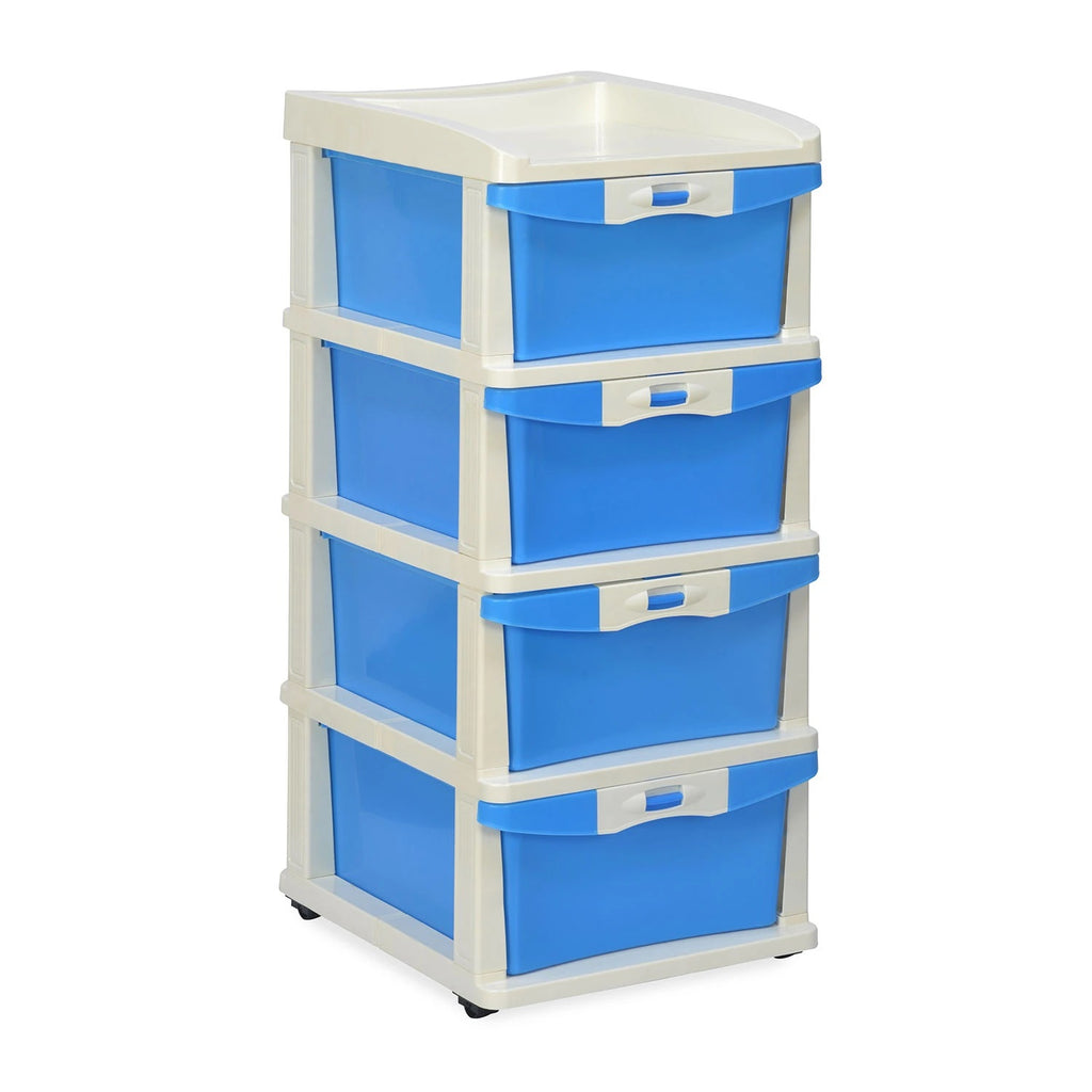 Nilkamal Chester 24 Plastic Free Standing Chest of Drawers (Blue) | HOMEGENIC.