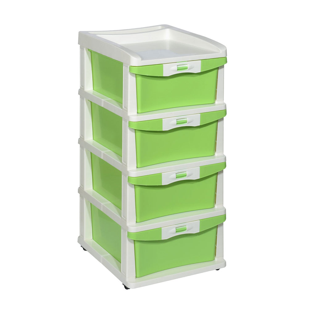 Nilkamal Chester 24 Plastic Free Standing Chest of Drawers (Pastel Green) | HOMEGENIC.