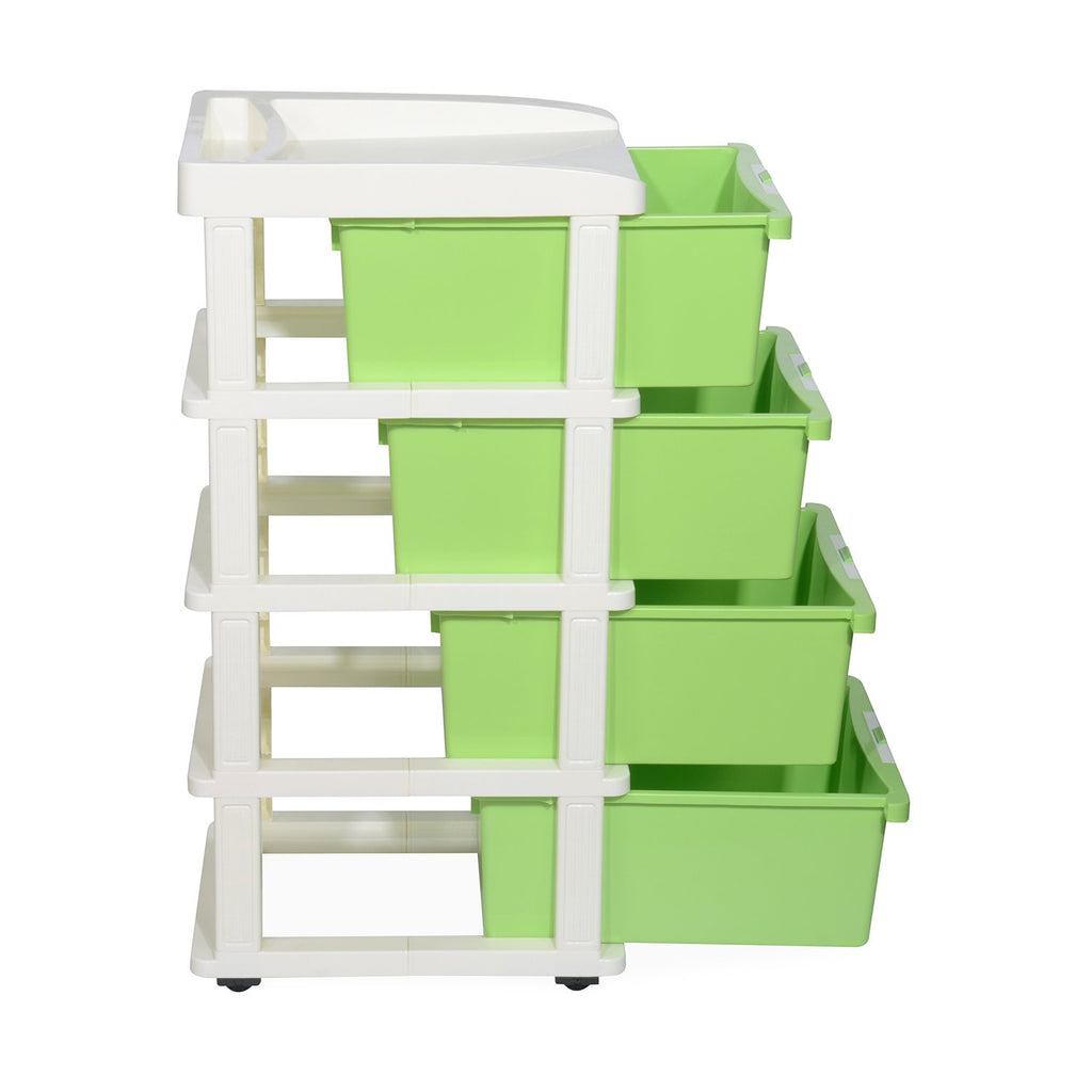 Nilkamal Chester 24 Plastic Free Standing Chest of Drawers (Pastel Green) | HOMEGENIC.